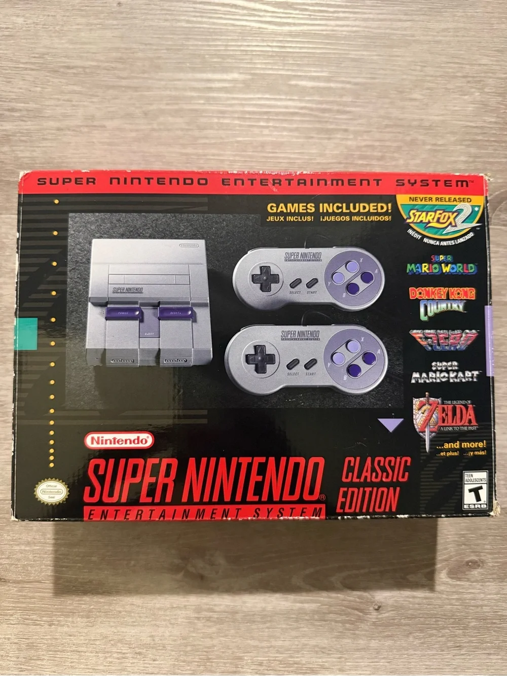 Nintendo Super Nintendo Classic Edition Console in Gray with Purple Accents